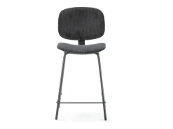 Conjunto de 2 bancos em veludo cotelê e metal preto 44x51 h98 cm