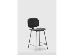 Conjunto de 2 bancos em veludo cotelê e metal preto 44x51 h98 cm