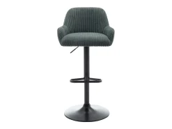 Conjunto de 2 bancos em veludo canelado e metal preto, altura regulável verde - LILIYA