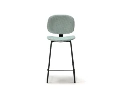 Conjunto de 2 bancos em veludo cotelê e metal preto 44x51 h98 cm