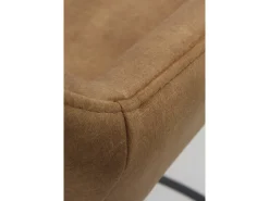 Conjunto de 2 bancos estofados cor castanha pernas metálicas pretas