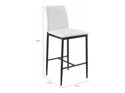 Conjunto de 2 bancos para cadeiras altas com pernas de aço e altura 66 cm branco preto 03_0005786/2