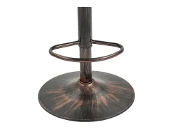 Conjunto de 2 banquetas ajustáveis ​​- Estrutura em metal e encosto em rattan - Almofada de linho verde