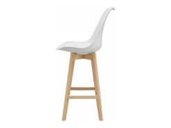 Conjunto de 4 banquetas de bar em plástico sintético acabamento em faia 105 x 48 x 58 cm branco 03_0008716