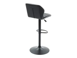 Conjunto de 2 banquetas de bar em couro sintético e aço - Altura ajustável - Preto - CALVIN