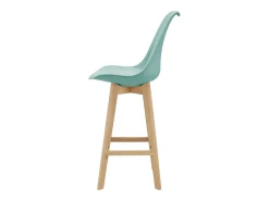 Conjunto de 6 banquetas de bar em plástico sintético acabamento em faia 105x48x58 cm cor menta 03_0008727