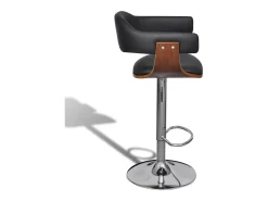 Conjunto de 2 banquetas de bar modernas em preto e madeira 1202019
