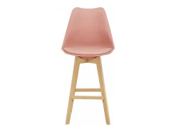 Conjunto de 4 banquetas de bar em plástico sintético acabamento em faia 105x48x58 cm rosa 03_0008721