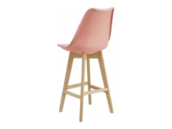 Conjunto de 4 banquetas de bar em plástico sintético acabamento em faia 105x48x58 cm rosa 03_0008721