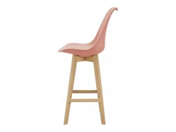 Conjunto de 4 banquetas de bar em plástico sintético acabamento em faia 105x48x58 cm rosa 03_0008721