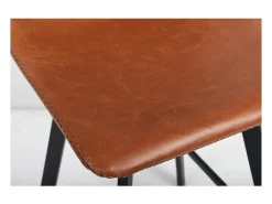 Conjunto de 2 banquetas de bar OZON – Cor Cognac – Assento em PU – Conforto moderno e estilo elegante