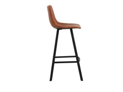 Conjunto de 2 banquetas de bar OZON – Cor Cognac – Assento em PU – Conforto moderno e estilo elegante