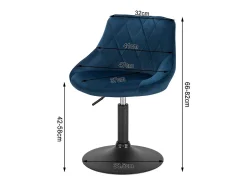 Conjunto de 2 banquetas de bar em veludo azul 19_0000248