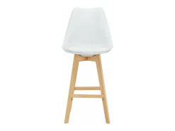 Conjunto de 6 banquetas de bar em plástico sintético acabamento em faia 105 x 48 x 58 cm brancas 03_0008724