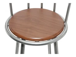 Conjunto de 2 banquetas de bar modernas em madeira marrom 1202010