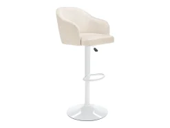 Conjunto de 2 banquetas de bar em tecido e metal - Creme e branco - CARSTEN