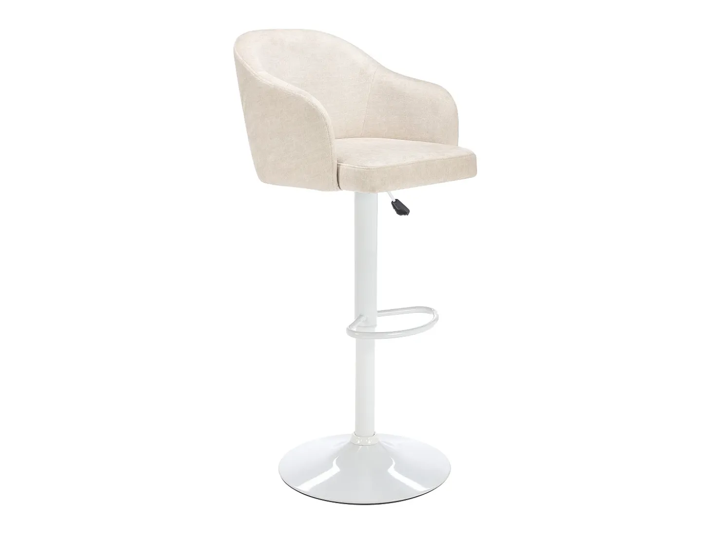 Conjunto de 2 banquetas de bar em tecido e metal - Creme e branco - CARSTEN
