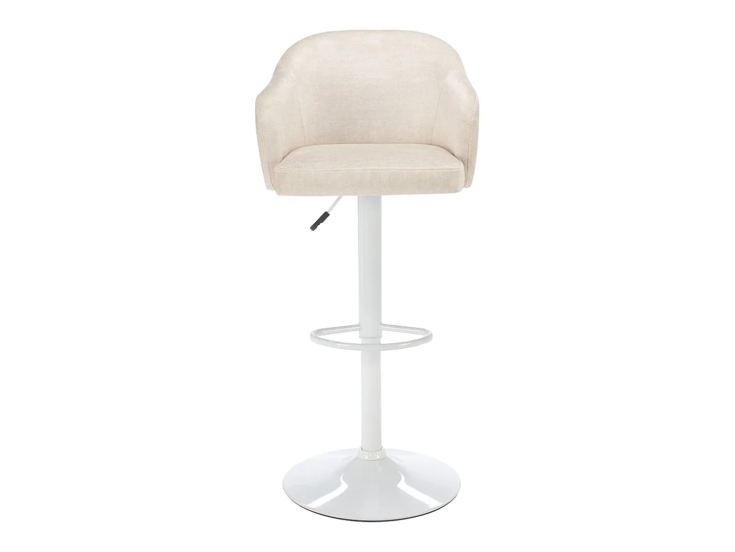 Conjunto de 2 banquetas de bar em tecido e metal - Creme e branco - CARSTEN