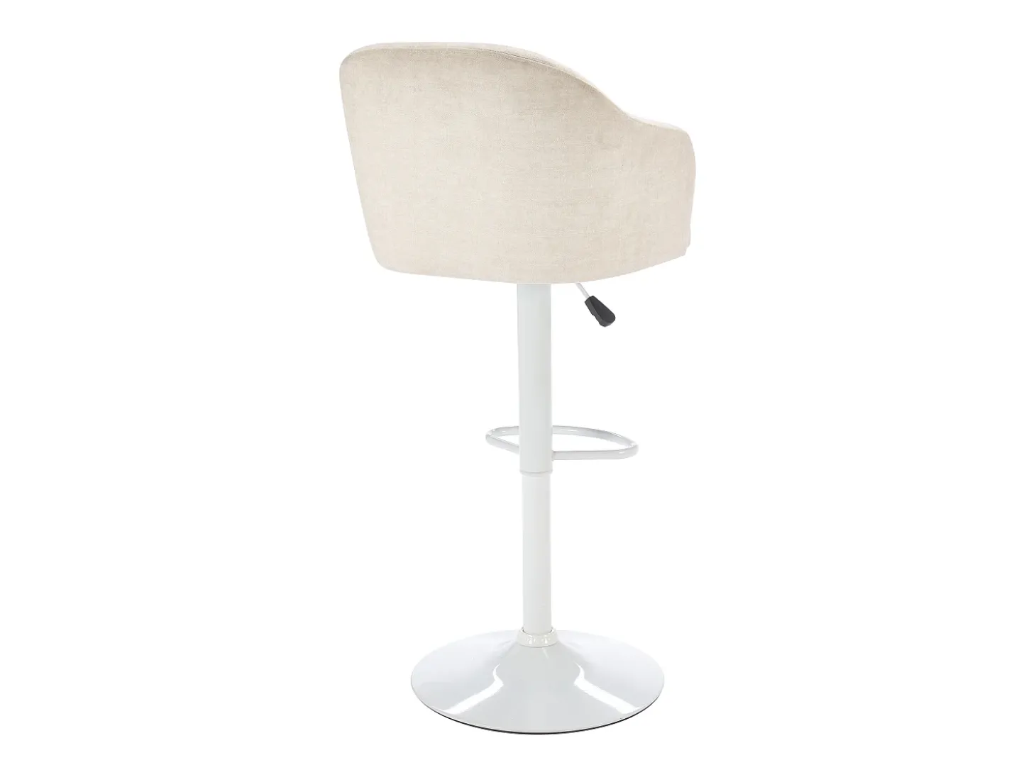 Conjunto de 2 banquetas de bar em tecido e metal - Creme e branco - CARSTEN