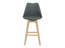 Conjunto de 2 banquetas de bar com assento encosto e apoio para os pés acolchoado em plástico sintético acabamento em faia 105 cm cinza 03_0002779