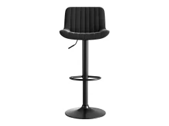 Conjunto de 4 banquetas de bar pretas, com altura regulável, em veludo e metal.