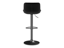 Conjunto de 4 banquetas de bar pretas, com altura regulável, em veludo e metal.