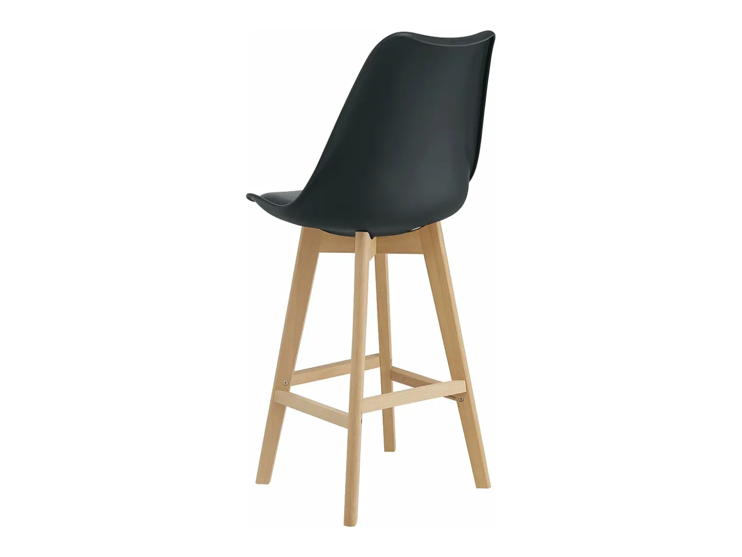 Conjunto de 6 banquetas de bar em plástico sintético acabamento em faia 105 x 48 x 58 cm pretas 03_0008728