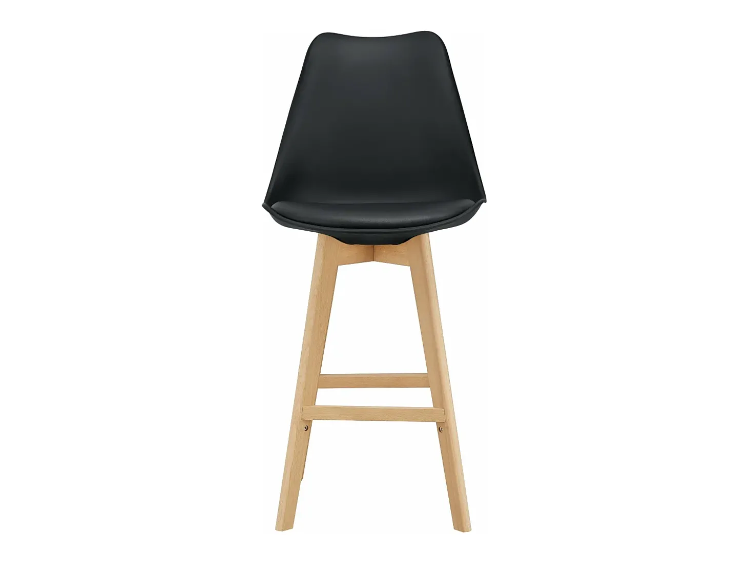 Conjunto de 6 banquetas de bar em plástico sintético acabamento em faia 105 x 48 x 58 cm pretas 03_0008728
