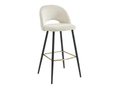 Conjunto de 2 banquetas de bar em veludo cotelê e metal - Creme - FINCHY por Pascal Morabito
