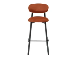 Conjunto de 2 banquetas em veludo e metal preto - Terracotta - LAKABI