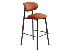 Conjunto de 2 banquetas em veludo e metal preto - Terracotta - LAKABI