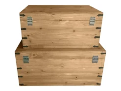 Conjunto de 2 baús de madeira, C. 70 x L. 46 x A. 35 cm e C. 60 x L. 38 x A. 30 cm, MALOUEN