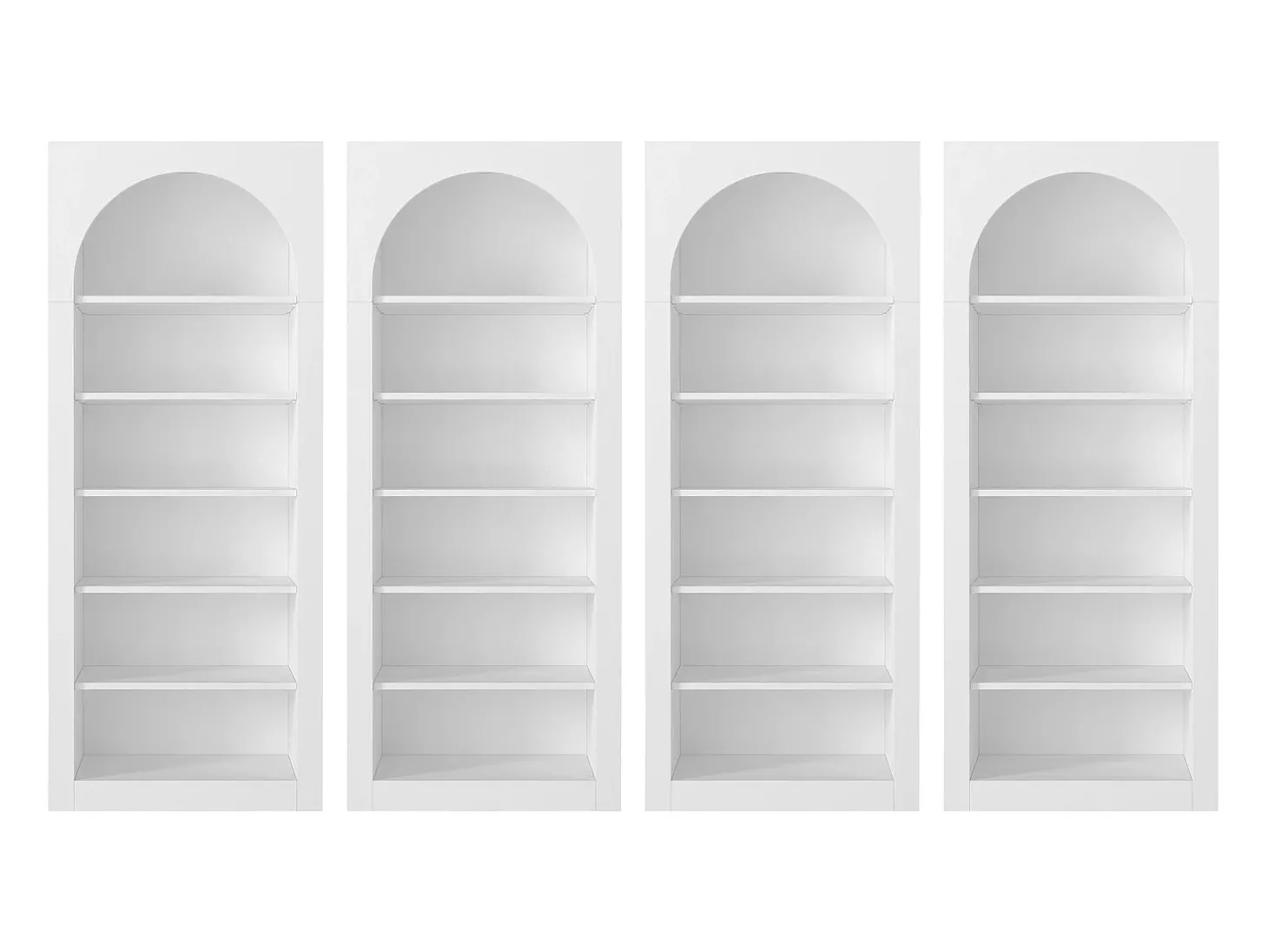 Conjunto de 4 bibliotecas com 6 nichos branco - CYMORA