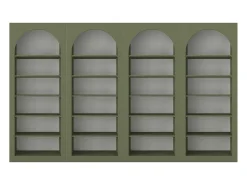 Conjunto de 4 bibliotecas com 6 nichos - Cáqui - CYMORA