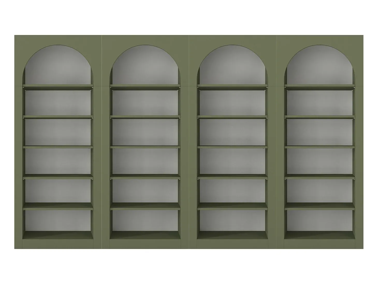 Conjunto de 4 bibliotecas com 6 nichos - Cáqui - CYMORA