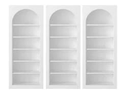 Conjunto de 3 bibliotecas com 6 nichos branco - CYMORA