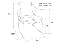 Conjunto de 2 cadeiras de sala de jantar em pele sintética camel