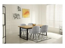 Conjunto de 2 cadeiras em tecido "Harmony" - 54 x 57 x 90 cm - Bege