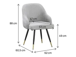 Conjunto de 2 cadeiras em tecido "Harmony" - 54 x 57 x 90 cm - Bege