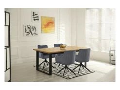 Conjunto de 2 cadeiras em tecido "Pharell" - 60 x 61 x 91 cm - Cinza