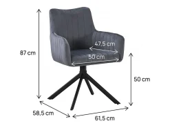 Conjunto de 2 cadeiras em tecido 