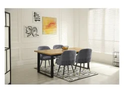 Conjunto de 2 cadeiras em tecido "Harmony" - 54 x 57 x 90 cm - Cinza