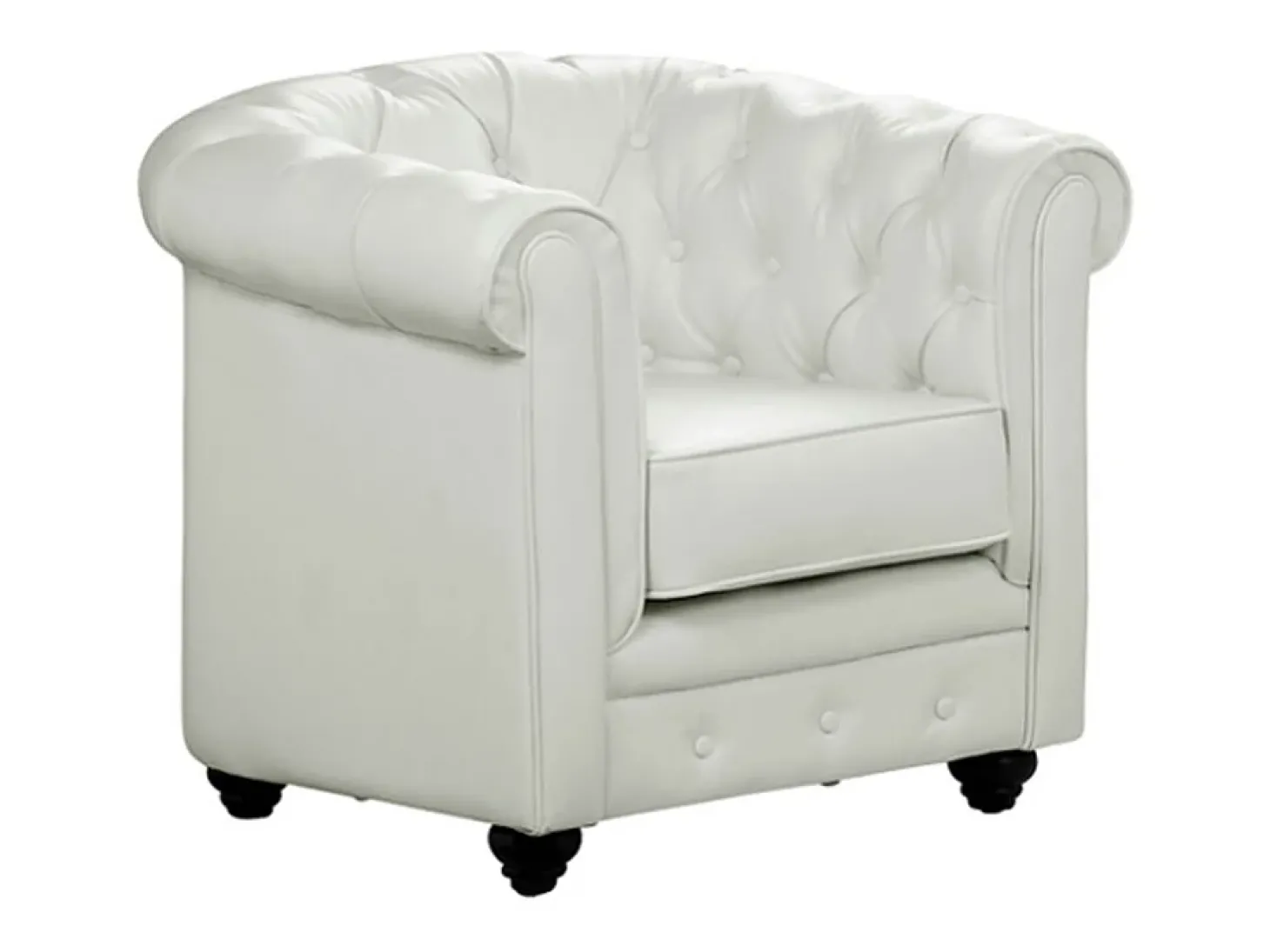 Conjunto de 2 cadeiras em pele sintética Branco - CHESTERFIELD