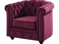 Conjunto de 2 cadeirões veludo roxo CHESTERFIELD