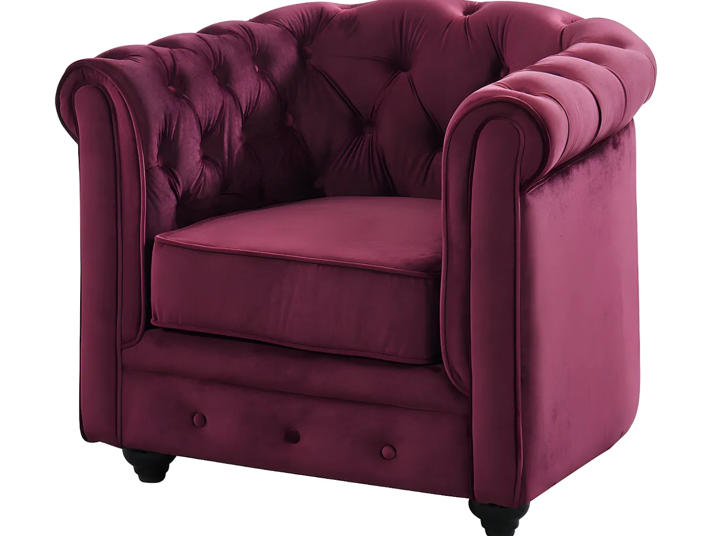 Conjunto de 2 cadeirões veludo roxo CHESTERFIELD