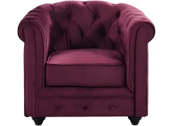 Conjunto de 2 cadeirões veludo roxo CHESTERFIELD