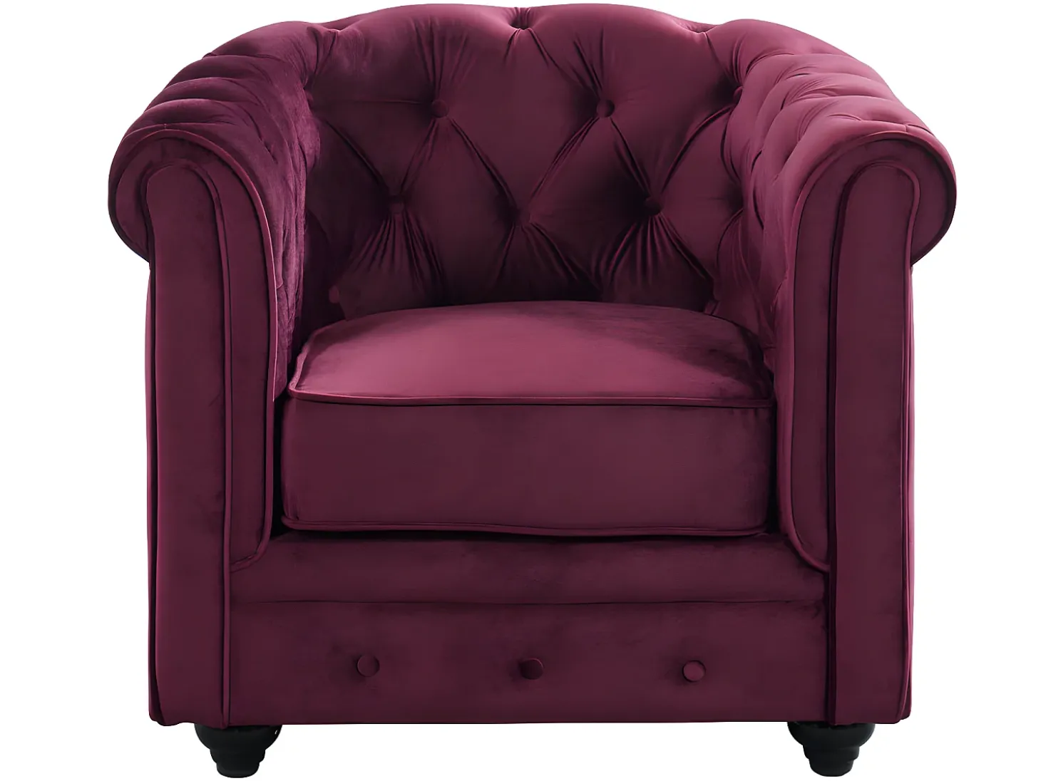Conjunto de 2 cadeirões veludo roxo CHESTERFIELD