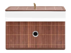 Conjunto de 4 Caixas de Arrumação em Bambu Castanho para Organizar Sua Casa