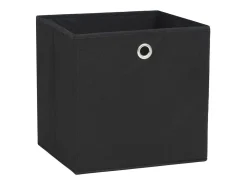 Conjunto de 4 Caixas de Arrumação em TNT Preto 32x32x32cm