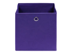 Conjunto de 4 Caixas de Arrumação em Tecido Roxo 32x32x32 cm